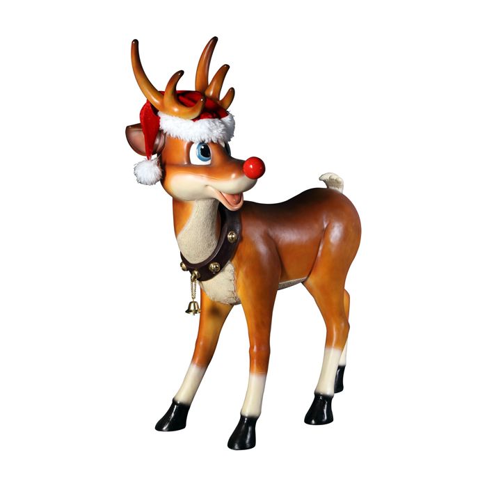 stehendes Rentier Rudolf lebensgroß Dekorationsfigur