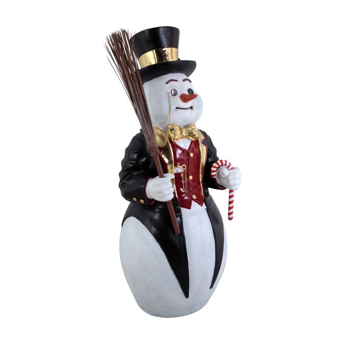 Schneemann mit Zylinder lebensgroß Dekorationsfigur