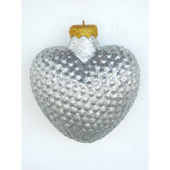 Weihnachtskugel in Herzform Silber glitzernd vergrößert Diverse Dekoelemente