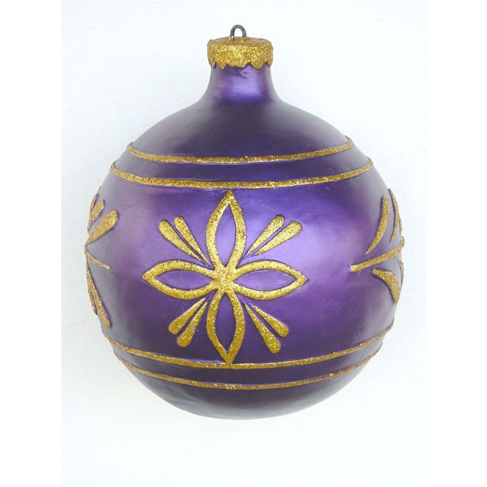 kleine Weihnachtskugel Lila-Gold vergrößert Diverse Dekoelemente