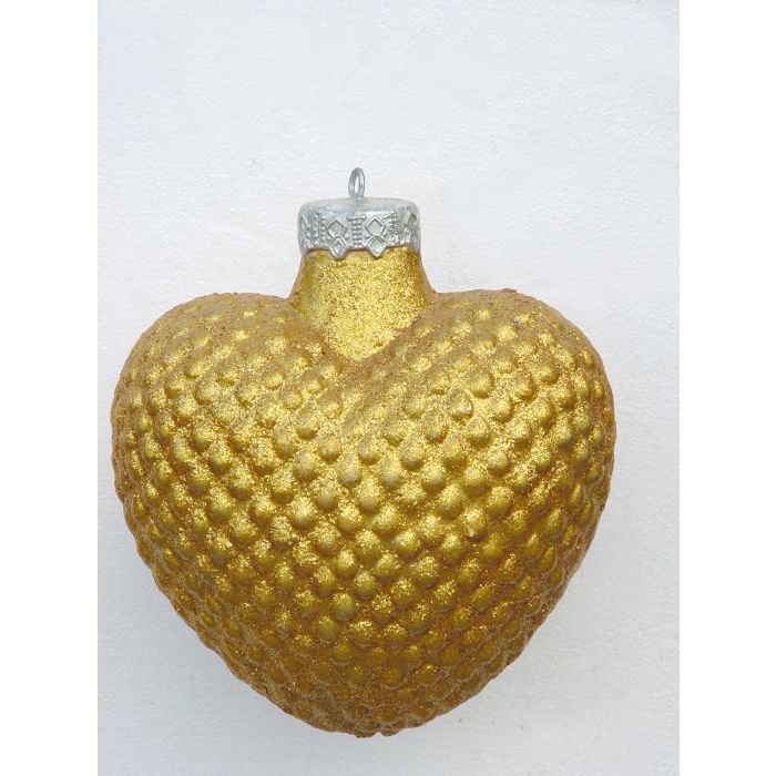 große Weihnachtskugel in Herzform Gold glitzernd vergrößert Diverse Dekoelemente