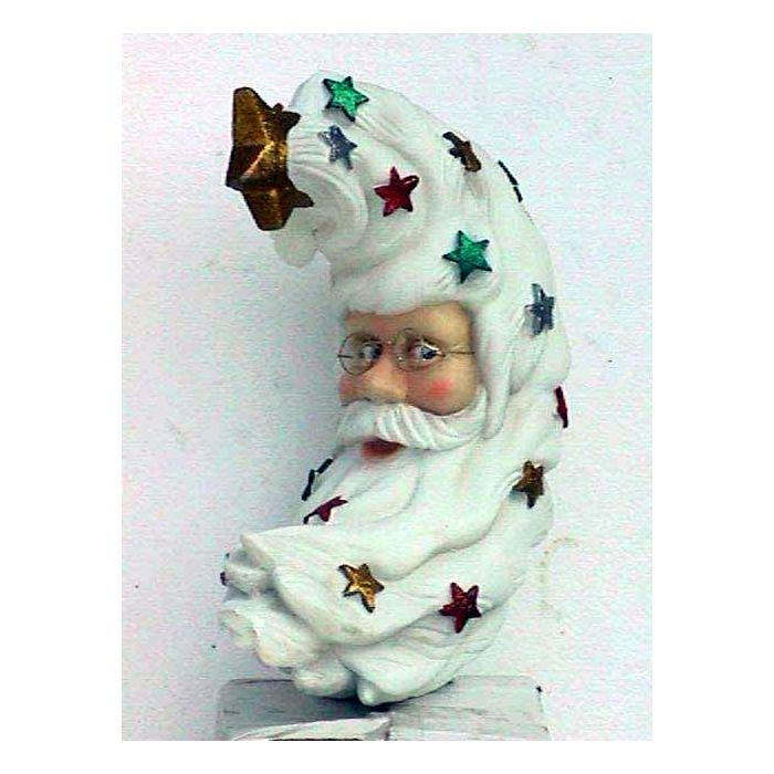 Christbaumschmuck Weihnachtsmanngesicht mit Bart und Sternchen vergrößert Diverse Dekoelemente