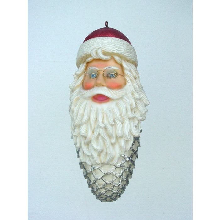 kleines Weihnachtsmanngesicht mit Bart als Weihnachtszapfen vergrößert Diverse Dekoelemente