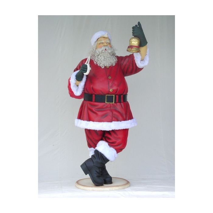 Weihnachtsmann groß mit Glöckchen lebensgroß Deko- & Werbefigur