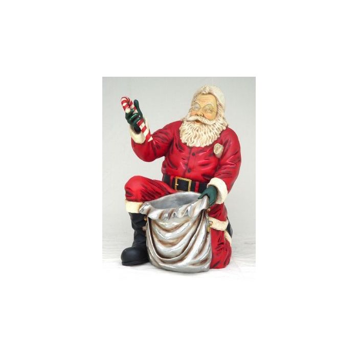 Weihnachtsmann kniend lebensgroß Deko- & Werbefigur