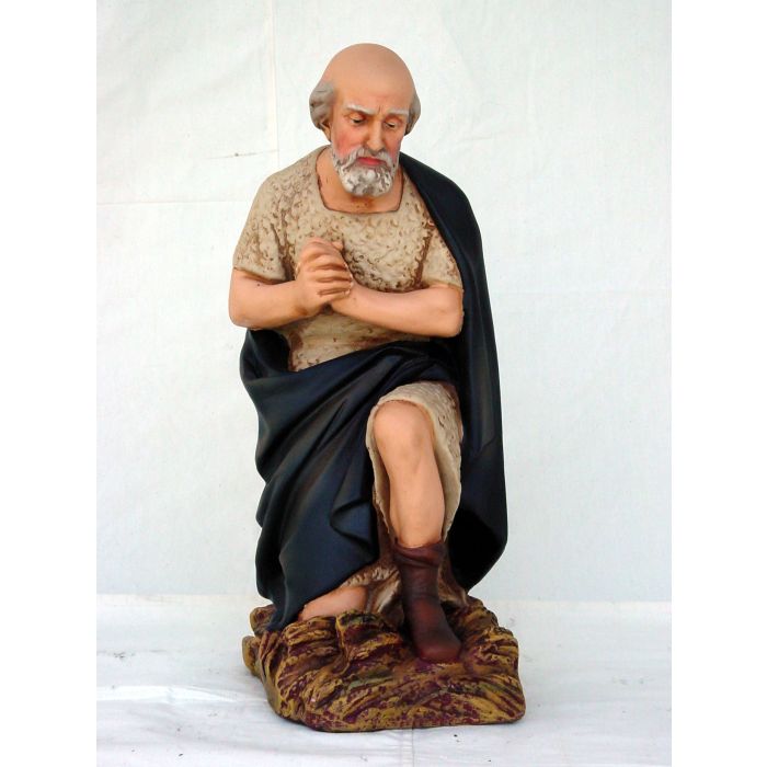 alter mittelgroßer Schäfer mit Schaf verkleinert Dekorationsfigur