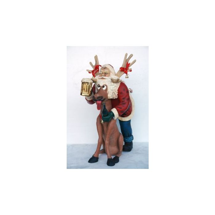 Weihnachtsmann After Happy Hour lebensgroß Deko- & Werbefigur