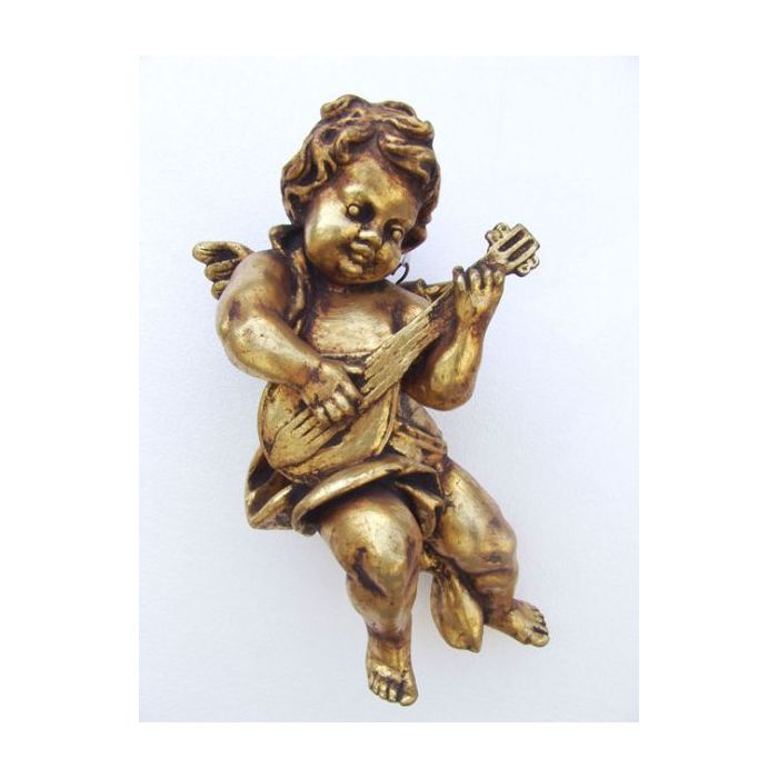 Engelputte hängend mit Gitarre gold verkleinert Dekorationsfigur