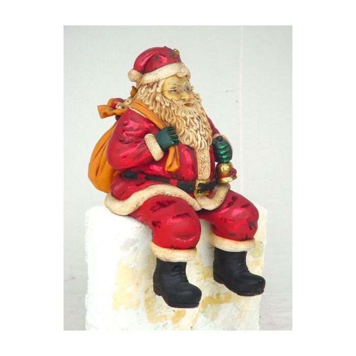Weihnachtsmann sitzend klein verkleinert Dekorationsfigur