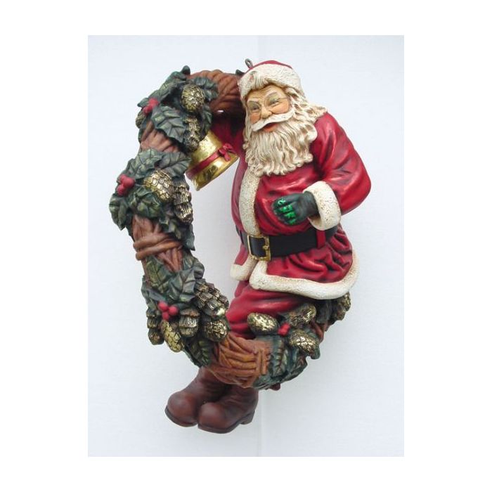 Weihnachtsmann im Adventskranz verkleinert Dekorationsfigur