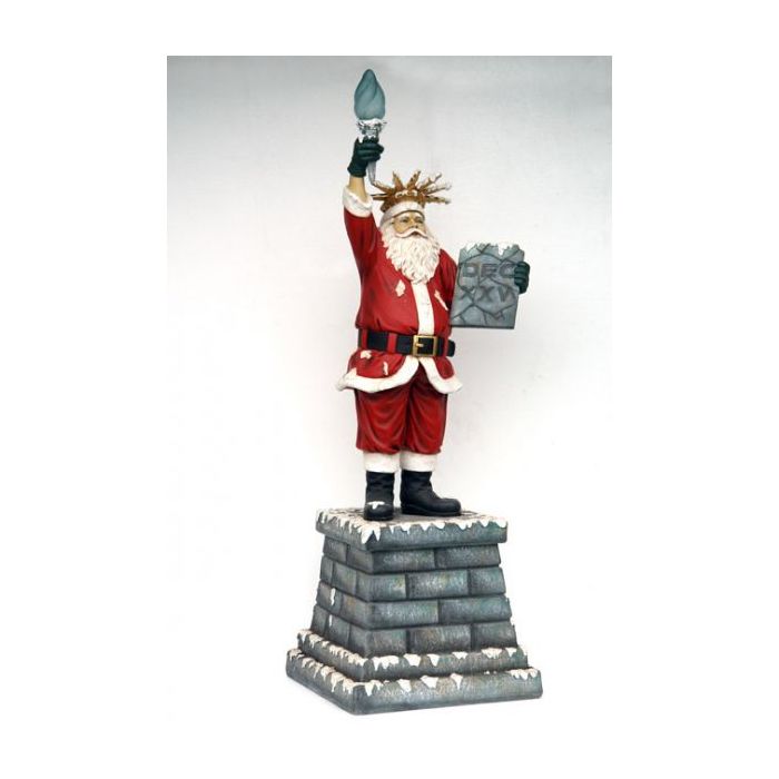 Weihnachtsmann als Freiheitsstatue lebensgroß Deko- & Werbefigur