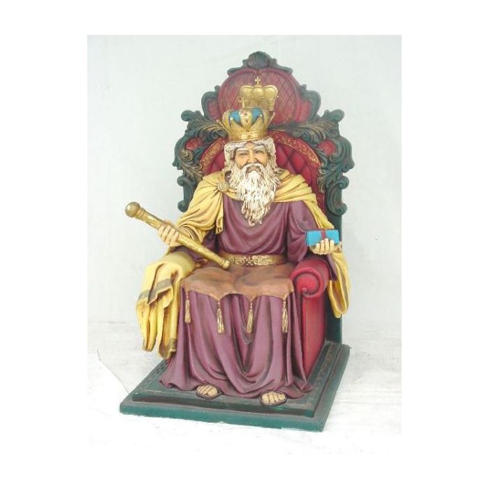 Weihnachtsmann auf Thron lebensgroß Dekorationsfigur