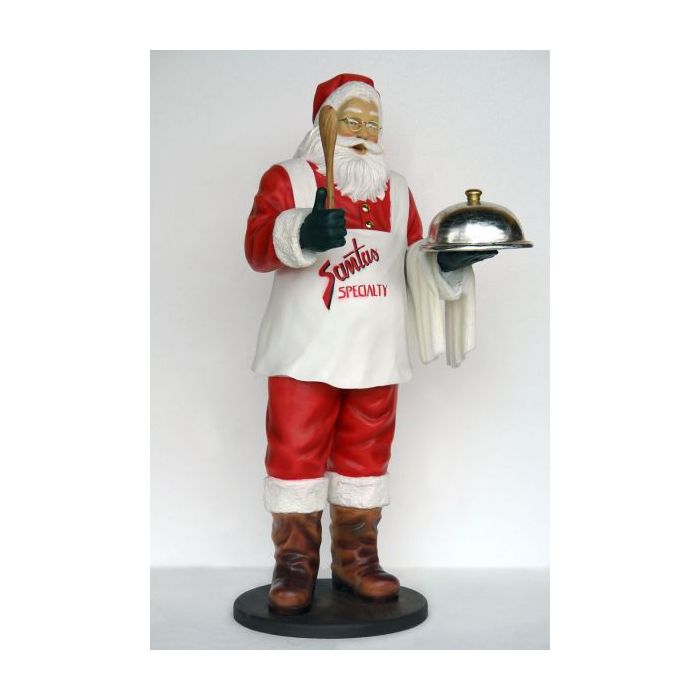 Weihnachtsmann als Spezialitätenkoch lebensgroß Deko- & Werbefigur