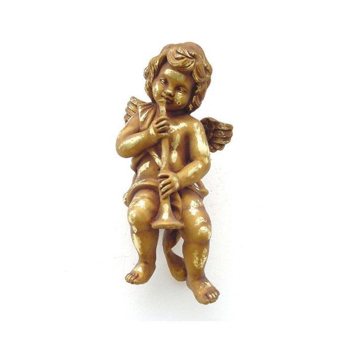 Engelputto mit Posaune verkleinert Dekorationsfigur