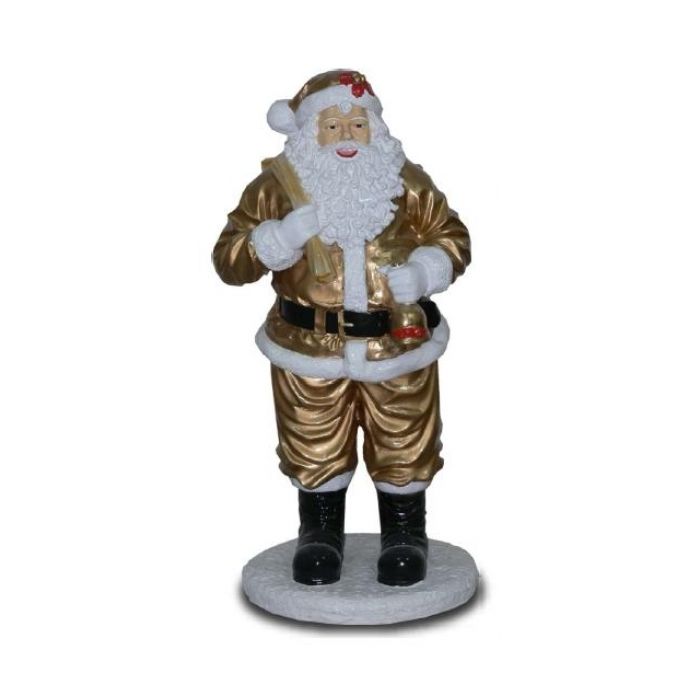 Weihnachtsmann mit Sack gold lebensgroß Deko- & Werbefigur