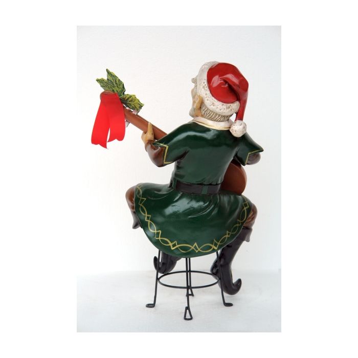 Weihnachtself mit Gitarre lebensgroß Dekorationsfigur