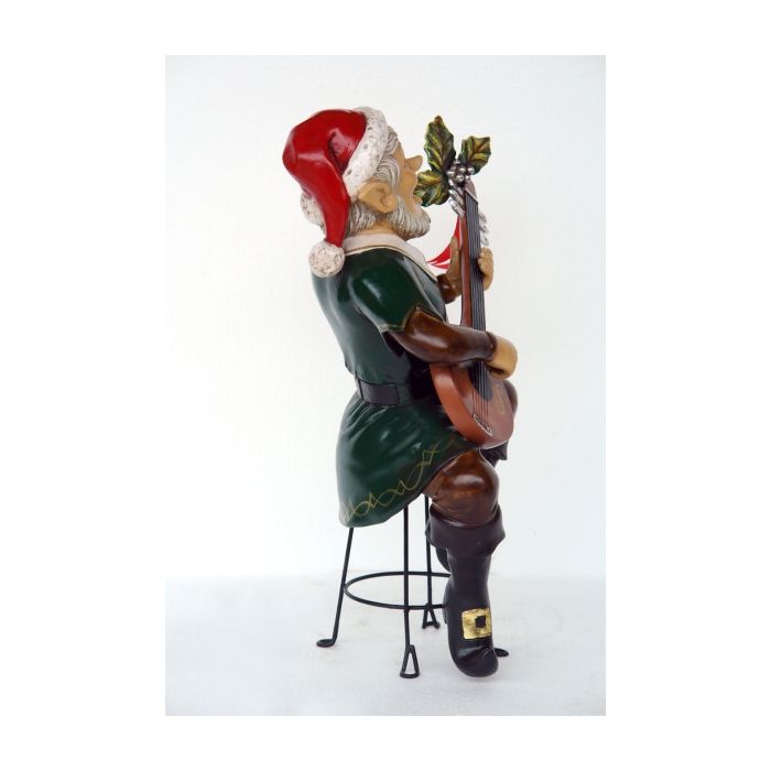 Weihnachtself mit Gitarre lebensgroß Dekorationsfigur