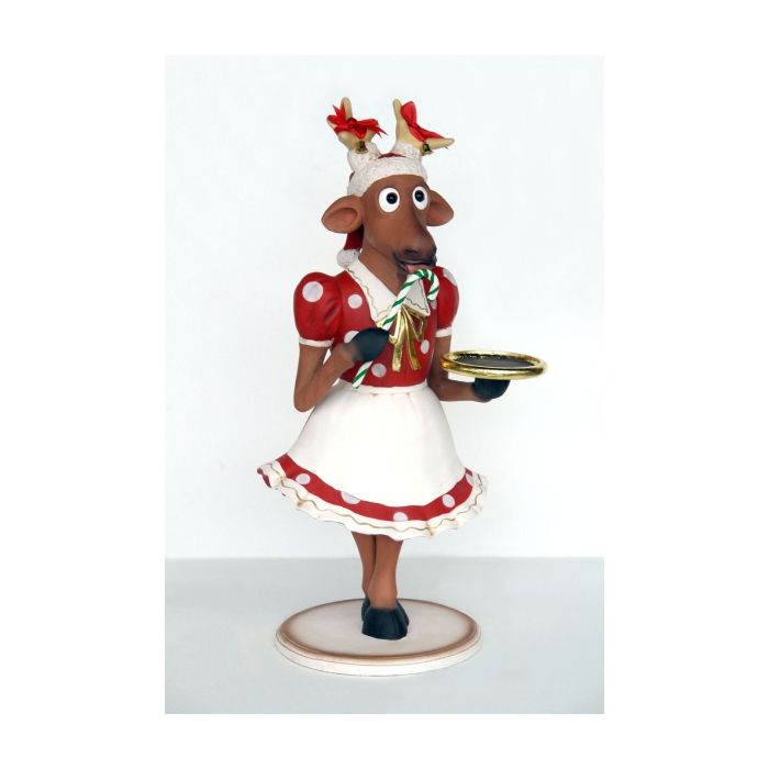 Lustiges Rentier Girl klein verkleinert Dekorationsfigur
