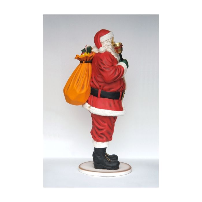 Santa Claus mit Glöckchen und Sack groß lebensgroß Deko- & Werbefigur