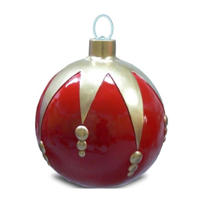 Weihnachtskugel strukturiert Klein Rot-Gold vergrößert Dekorationsfigur