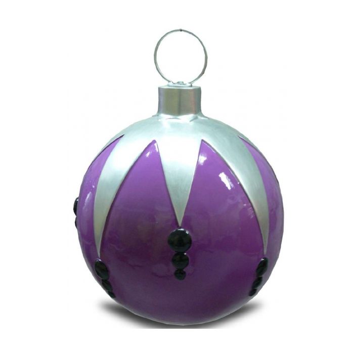 Weihnachtskugel strukturiert Klein Lila-Silber vergrößert Dekorationsfigur