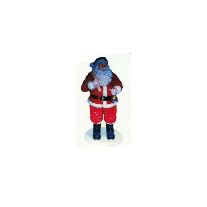 mittelgroßer Weihnachtsmann mit Glocke und Sack verkleinert Dekorationsfigur