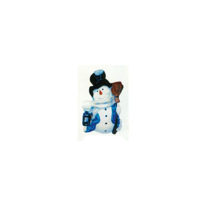 Schneemann mit Laterne und Besen verkleinert Dekorationsfigur