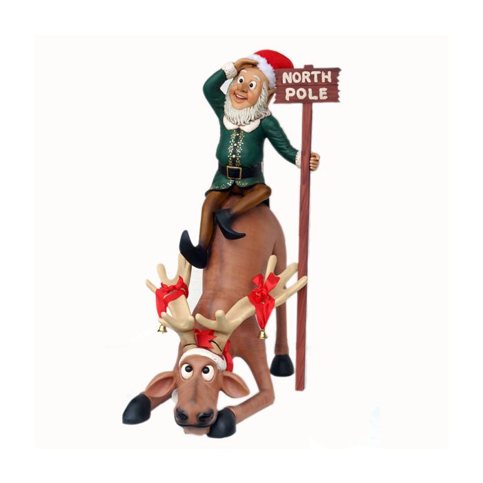 Rentier mit Elf lebensgroß Deko- & Werbefigur