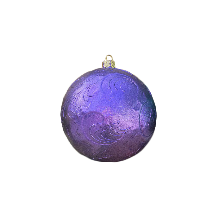 Weihnachtskugel mit  Reliefmuster metalliclila vergrößert Dekorationsfigur