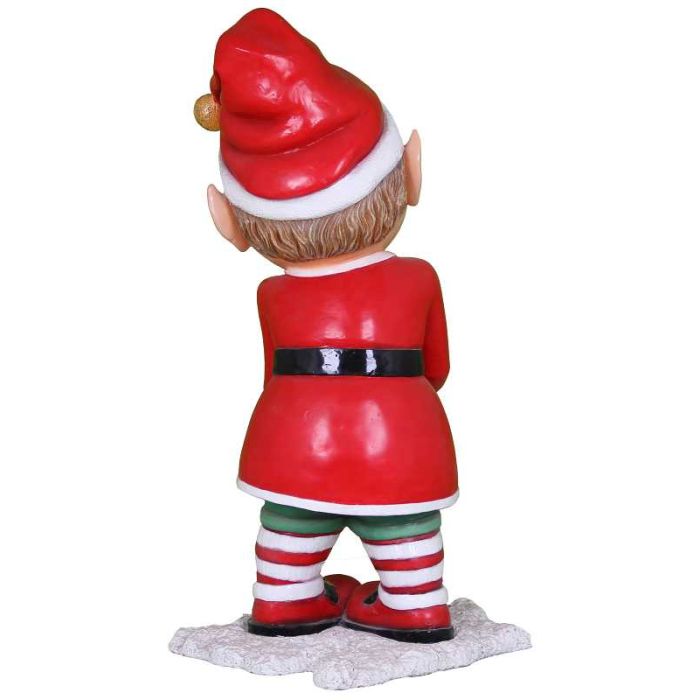 Comic Elf mit Geschenk lebensgroß