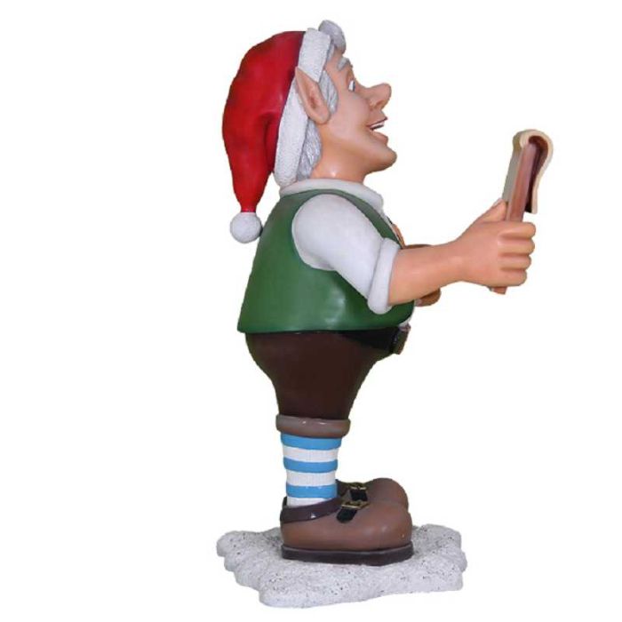 Comic Elf singend lebensgroß