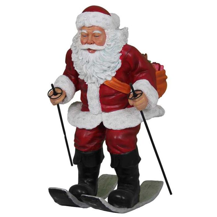 Weihnachtsmann fährt Ski lebensgroß
