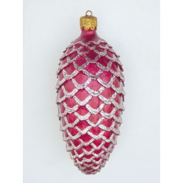 Weihnachtszapfen Pink glitzernd vergrößert