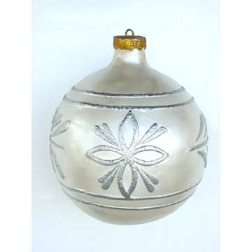 große Weihnachtskugel Silber-Silber vergrößert