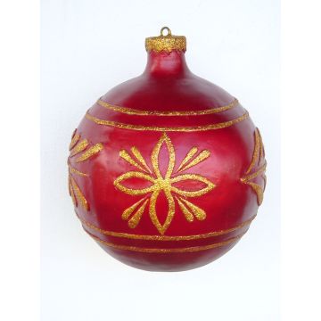 große Weihnachtskugel Rot-Gold vergrößert