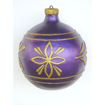 große Weihnachtskugel Lila-Gold vergrößert