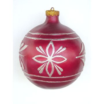 kleine Weihnachtskugel Rot-Silber vergrößert