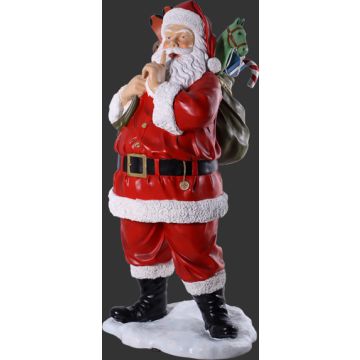 Weihnachtsmann mit Spielzeugsack lebensgroß