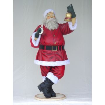 Weihnachtsmann groß mit Glöckchen lebensgroß