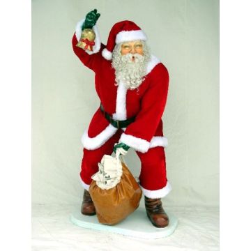 Weihnachtsmann mit Sack lebensgroß
