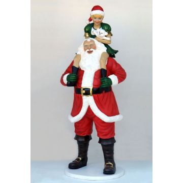 Weihnachtsmann mit Elfin lebensgroß