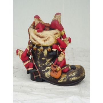 Weihnachtsmänner auf Nikolausstiefel klein verkleinert