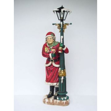 Weihnachtsfrau an Laterne verkleinert