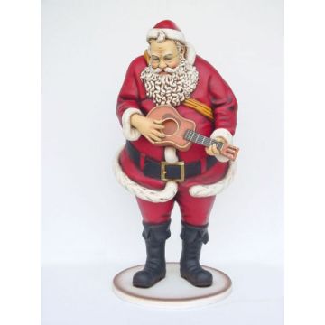 Weihnachtsmann mit Gitarre lebensgroß