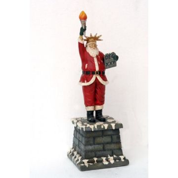 Weihnachtsmann als Freiheitsstatue klein verkleinert