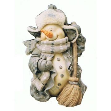 Schneemann mit Besen klein verkleinert