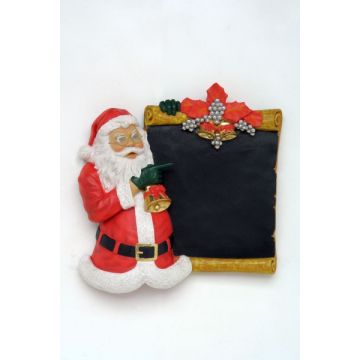Weihnachtsrelief mit Weihnachtsmann und Kreidetafel lebensgroß