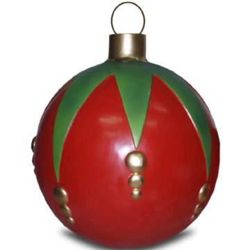 Weihnachtskugel strukturiert Klein Rot-Grün vergrößert