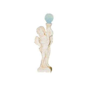heller Engel mit Fackel als Lampe verkleinert
