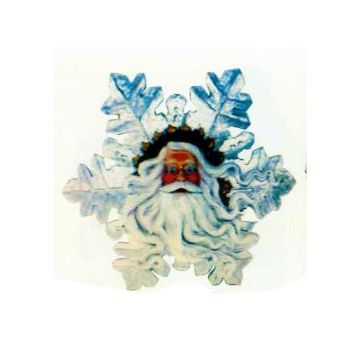 Schneeflocke mit Weihnachtsmanngesicht vergrößert
